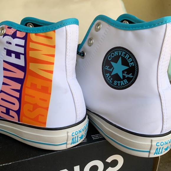 CONVERSE CTAS HI WHITE/GNARLY BLUE/WHITE MENS - Picture 14 of 15